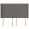 vidaXL Cabeceira cama c/ abas couro artif. 147x16x118/128 cm cinzento