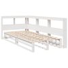 vidaXL Cama com estante sem colch&atilde;o 90x190 cm pinho maci&ccedil;o branco