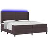 vidaXL Cama Box Spring LED Marrom Escuro 200 x 200 cm tecido