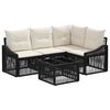 vidaXL Conjunto de Sof&aacute; de Jardim 5 pcs Preto vime PE