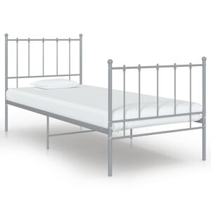 vidaXL Estrutura de cama 100x200 cm metal cinzento
