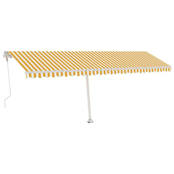 vidaXL Toldo automático independente 600x300 cm amarelo e branco