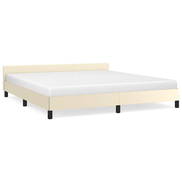vidaXL Estrutura cama c/ cabeceira sem colchão 160x200 cm creme