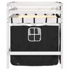 vidaXL Cama alta crian&ccedil;a c/ cortina 90x190cm pinho maci&ccedil;o branco/preto