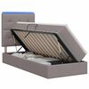 vidaXL Cama de Armazenamento LED com Colch&atilde;o Cinzento-acastanhado