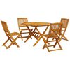 vidaXL 5 pcs conj. jantar dobr&aacute;vel para jardim madeira ac&aacute;cia maci&ccedil;a