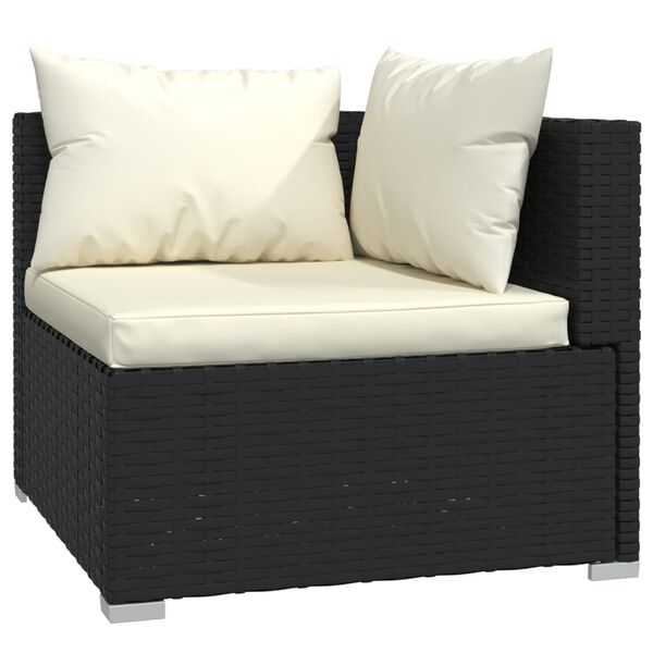 vidaXL 13 pcs conjunto lounge de jardim c/ almofad&otilde;es vime PE preto