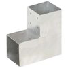 vidaXL Bases para poste em forma L 4 pcs 101x101 mm metal galvanizado