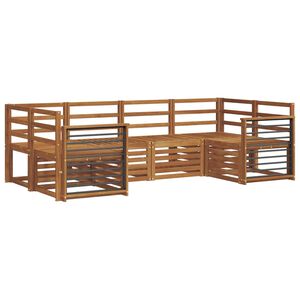 vidaXL Conjuntos de sof&aacute;s 6 pcs Natural Madeira S&oacute;lida de Ac&aacute;cia