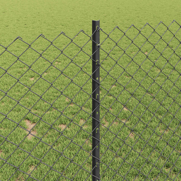 vidaXL Cerca com Poste Cinzeto 1 x 25 m A&ccedil;o e PVC