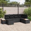 vidaXL Conjunto de Sof&aacute; de Jardim com almofada 6 pcs Preto vime PE