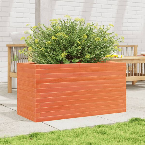 vidaXL Vaso/floreira de jardim 90x40x46 cm pinho maci&ccedil;o castanho-mel