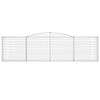 vidaXL Cestos gabi&atilde;o arqueados 25 pcs 400x30x100/120 ferro galvanizado