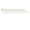 vidaXL Toldo retr&aacute;til manual com LED 450x350 cm cor creme