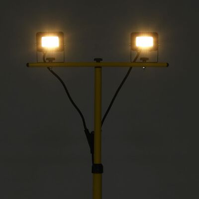 vidaXL Projetor c/ iluminação LED e tripé 2x10 W branco quente