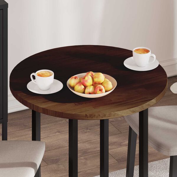 vidaXL Tampo de Mesa Marrom Escuro &Oslash; 70 x 2,5 cm