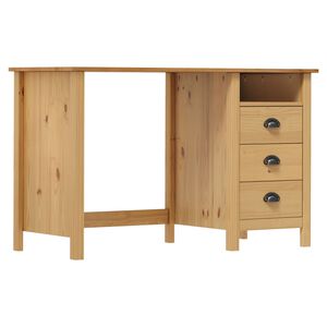 vidaXL Secret&aacute;ria Hill c/ 3 gavetas 120x50x74 cm pinho maci&ccedil;o