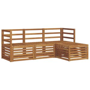 vidaXL Conjunto de Sof&aacute;s para Exterior 4 pcs Natural