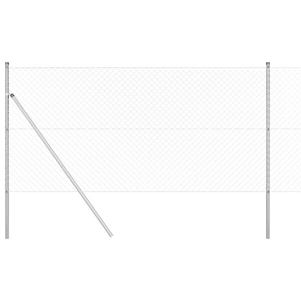 vidaXL Poste de Cerca Prateado 10 x 1,2 m (malha de 40 x 40 mm) A&ccedil;o