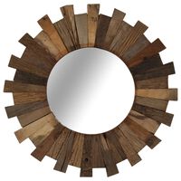 vidaXL Espelho de parede em madeira recuperada maciça 50 cm