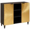 vidaXL Arm&aacute;rio lateral com prateleira Preto e Ouro 90 x 33,5 x 75 cm