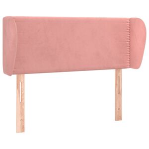 vidaXL Cabeceira de cama c/ abas veludo 103x23x78/88 cm rosa