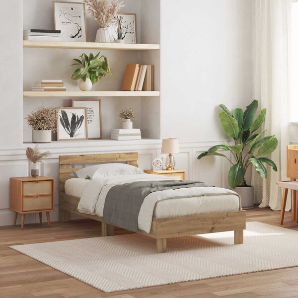 vidaXL Estrutura da Cama carvalho artisiano 75 x 190 cm