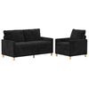 vidaXL Conjunto de Sof&aacute;s 2 pcs Preto Poli&eacute;ster