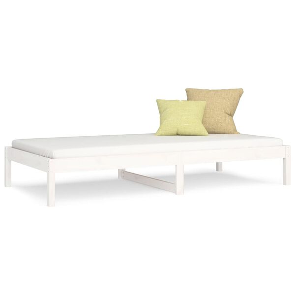 vidaXL Sof&aacute;-cama sem colch&atilde;o 90x200 cm madeira de pinho maci&ccedil;a branco