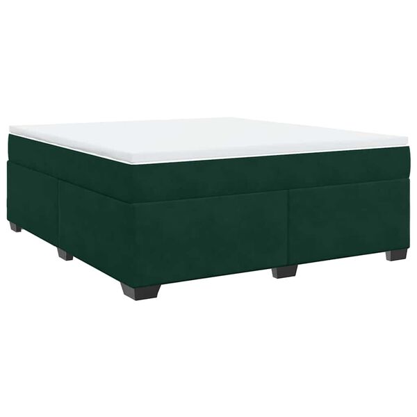vidaXL Cama com molas/colch&atilde;o 180x200 cm veludo verde-escuro
