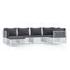 vidaXL 6 pcs conjunto lounge de jardim com almofad&otilde;es a&ccedil;o branco