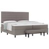 vidaXL Cama Box com cabeceira Cinzento-acastanhado 200 x 200 cm tecido