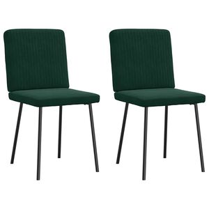 vidaXL Cadeiras de jantar 2 pcs veludo verde-escuro