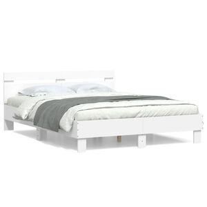 vidaXL Estrutura cama c/ cabeceira 140x190 cm derivados madeira branco