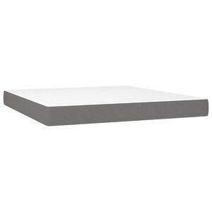 vidaXL Colch&atilde;o molas ensacadas firmeza m&eacute;dia 152x203x20 cm queen tecido cinza-escuro