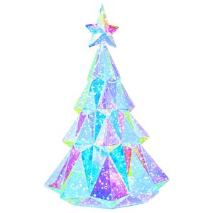 vidaXL &Aacute;rvore de Natal LED prism&aacute;tica e iridescente Multicolor