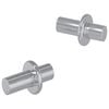 vidaXL Ganchos de Prateleira 2 unid. Prateado 8,6 x 8,6 x 14,6 mm A&ccedil;o