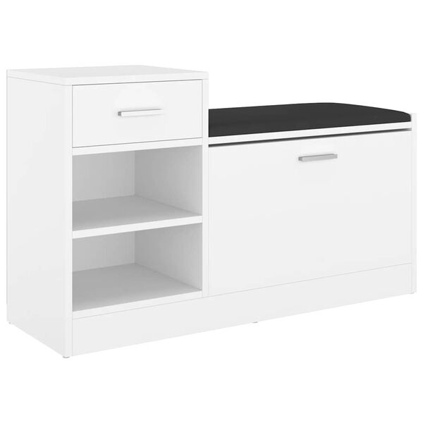 vidaXL Banco sapateira 94,5x31x57 cm derivados de madeira branco