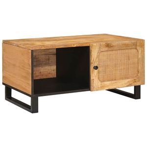 vidaXL Mesa de centro Natural 80 x 50 x 40 cm Madeira de manga maci&ccedil;a
