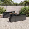 vidaXL Conjunto de Sof&aacute; de Jardim 9 pcs Preto Rattan Sint&eacute;tico