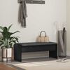vidaXL Banco de Hall com almofada Carvalho Preto 103 x 38 x 40 cm