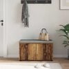 vidaXL Banco de Hall com almofada Madeira antiga 80 x 46 x 46 cm