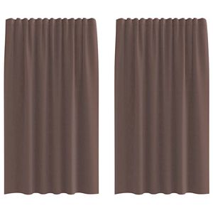 vidaXL Cortinas de voile com aba 2 pcs castanho