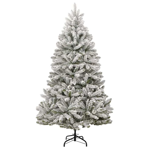 vidaXL Árvore de Natal Artificial Verde e Branco 270 cm PVC e Metal