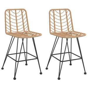 vidaXL Bancos de bar 2 pcs 45x56x103,5 cm vime PE e a&ccedil;o