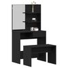 vidaXL Conjunto de Mesa de Vestir com gaveta 2 pcs Carvalho Preto