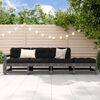 vidaXL 4 pcs conjunto lounge de jardim madeira de pinho maci&ccedil;a cinza