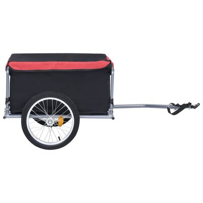 vidaXL Reboque de carga para bicicleta 65 kg preto e vermelho