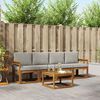 vidaXL Conjunto de Sof&aacute;s para Exterior 5 pcs Cinza Natural e Claro