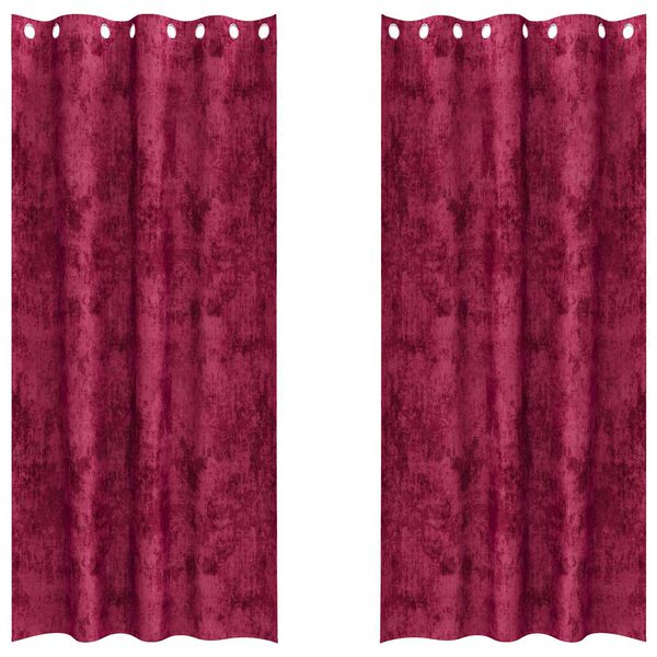 vidaXL Cortinas de Veludo 2 pcs vermelho tinto 245 x 140 cm Veludo